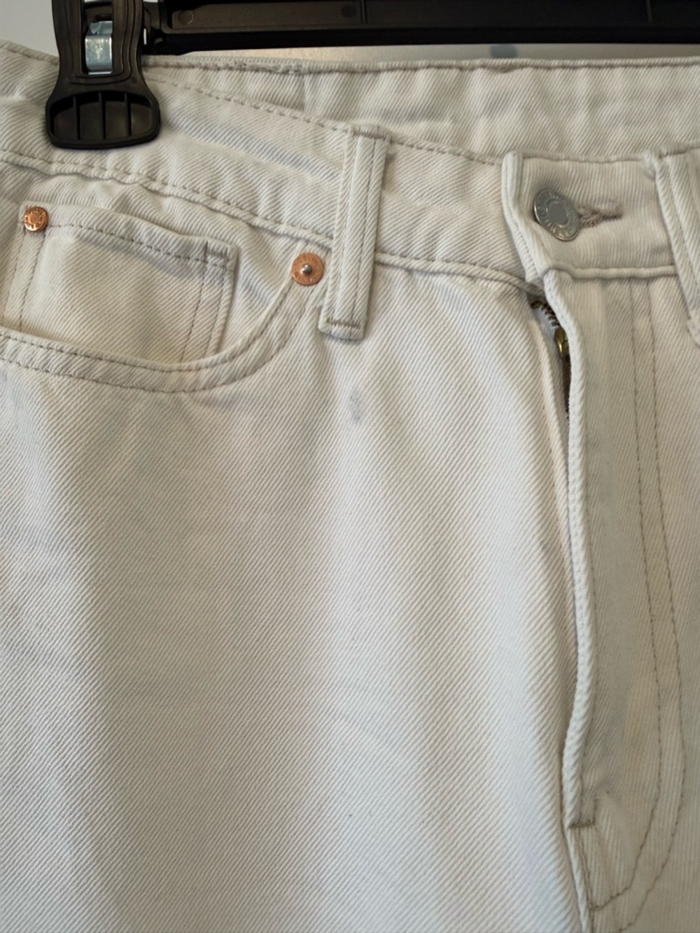White Straight Leg Jeans - Picture 2 of 6